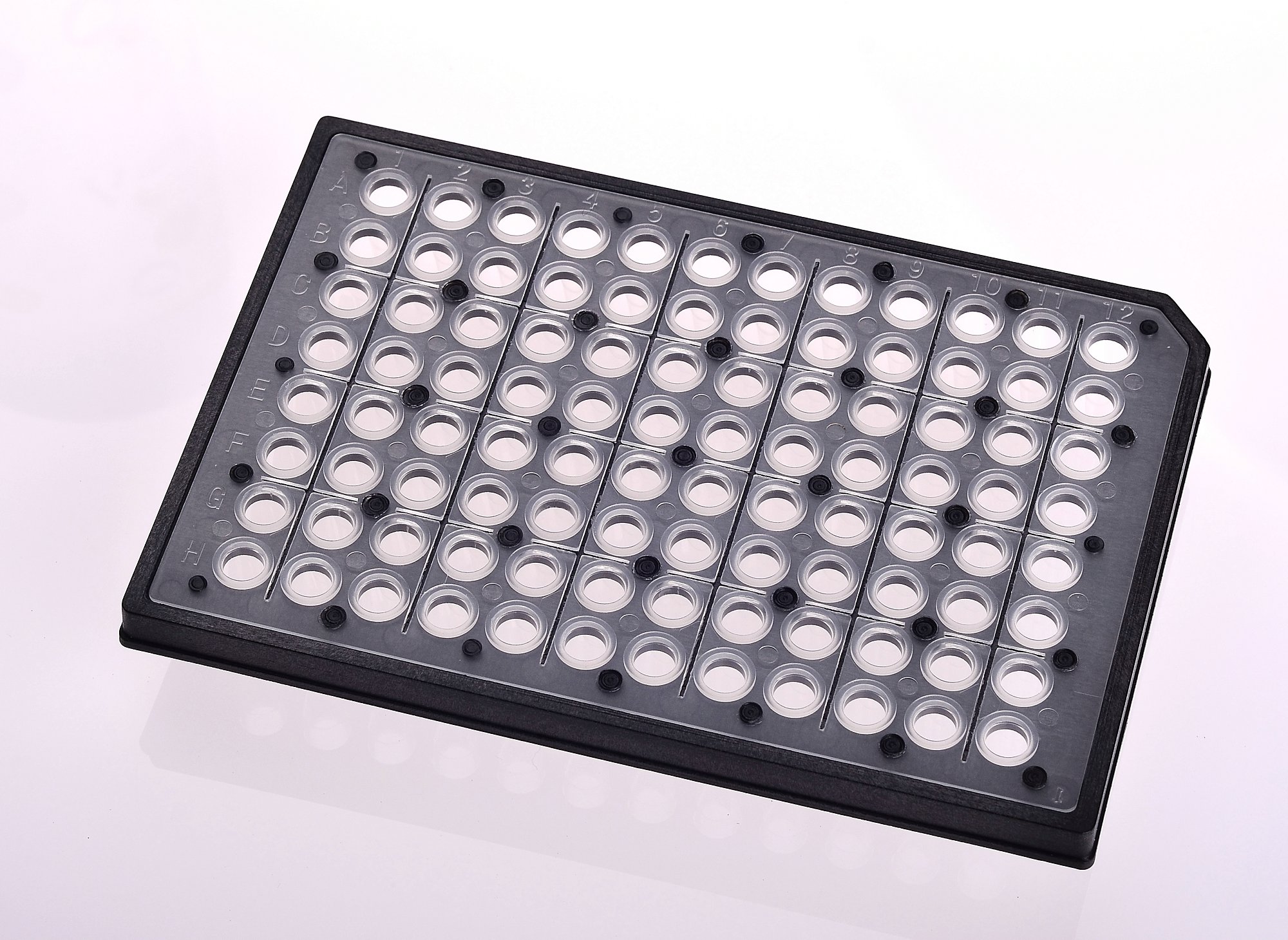 200μl 96-well PCR Half Skirt Amplification plate,Black/WHITE
